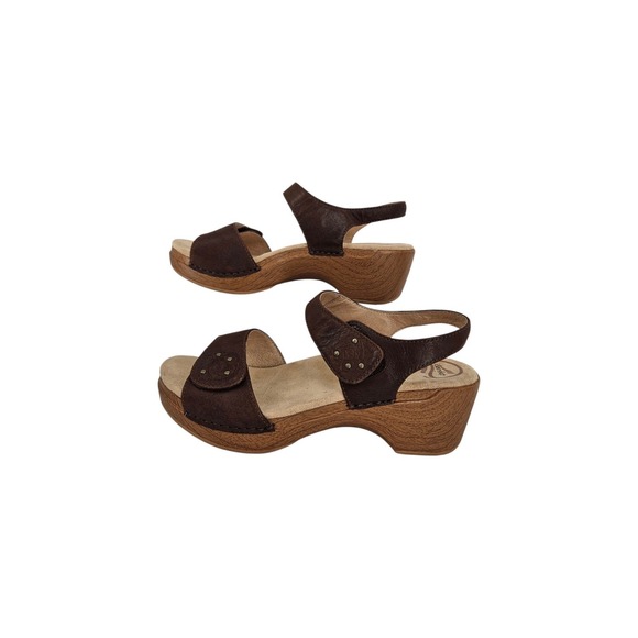 Dansko Retro Sonnet Faux Wood Strappy Cushioned Sandals Womens Size 9.5 / 10 - Picture 1 of 10